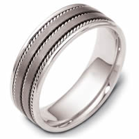 Item # 110531TG - Titanium-14K Gold  Comfort Fit Wedding Band