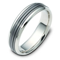 Item # 111081TG - Titanium-14 K Gold Comfort Fit Wedding Band