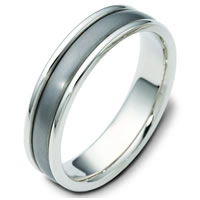 Item # 111221TG - Titanium-14 K Gold Comfort Fit Wedding Band