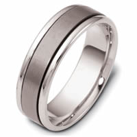 Item # 111381TG - Titanium-14kt White Gold Comfort Fit Wedding Band
