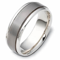 Item # 111621TG - 14 K Gold-Titanium Comfort Fit, 7.5mm Wide Wedding Band