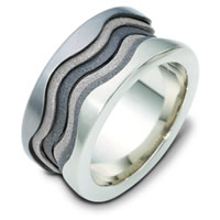 Item # 113301TG - 14K White Gold & Titanium Wedding Band.