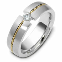 Item # 115621PE - Platinum-Gold Wedding Band 0.12CT