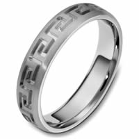 Item # 117941TI - Greek Key Carved Wedding Band