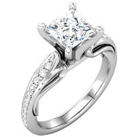 Item # 127647W - Princess Diamond Engagement Ring