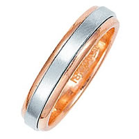 Item # 211011PE - Platinum-18K Rose Gold Classic Wedding Band