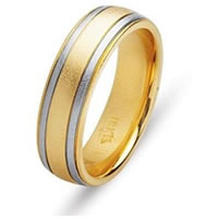 Item # 211161E - 18 Kt Two-Tone Gold Wedding Band