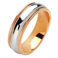 Item # 211191R - Rose Gold-White Gold Comfort Fit Wedding Band