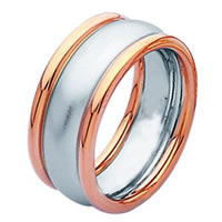 Item # 211301RE - 18 Kt Rose and White Wedding Band
