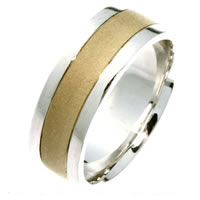 Item # 211411E - 18 Kt Two-Tone Wedding Band