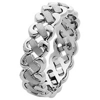 Item # 211471W - 14 Kt White Gold Hand Made Braided Wedding Band