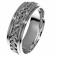 Item # 21471WE - Hand Crafted 18 kt White Gold Wedding Band