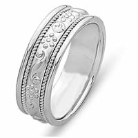 Item # 21494PP - Platinum Hand Crafted Wedding Band