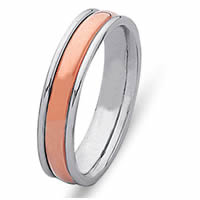 Item # 21529R - Wedding Ring, 14 Kt Rose & White Gold