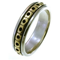 Item # 21623E - 18K Two-Tone wedding Band.