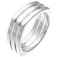 Item # 226071WE - 18 Kt White Gold Square Ring