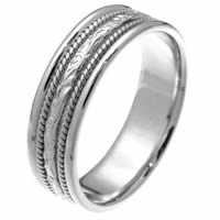 Item # 27541WE - 18 Kt White Gold Carved Wedding Ring