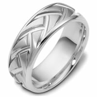 Item # 47897W - White Gold Carved Wedding Ring