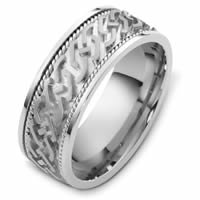 Item # 48263W - 14K White Gold Carved Wedding Ring