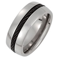 Item # 6610TI - Titanium Center Cable Wedding Band