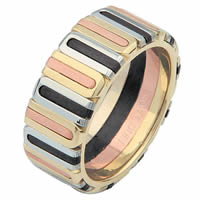 Item # 687101230 - Tri-Color and Black Rhodium Wedding Ring