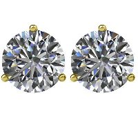 Item # 732003 - 3-Prongs Round Diamond Earrings 2.0ct.