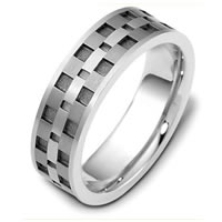 Item # C122291TE - Titanium and 18 Kt White Gold Wedding Band