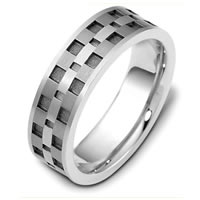 Item # C122291TG - Titanium and 14 Kt White Gold Wedding Band