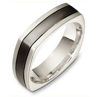 Item # C133171TE - Titanium-White Gold Square Wedding Band
