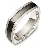 Item # C133171TG - Titanium-White Gold Square Wedding Band