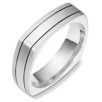 Item # C133171WE - 18 Kt White Gold Square Wedding Band