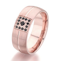 Item # G86826E - Rose Gold 0.16 Ct Black Diamond Wedding Ring