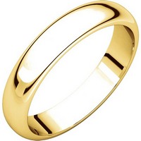 Item # H116804 - 14K Yellow Gold 4mm High Dome Plain Band