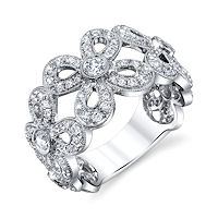 Item # M31965WE - White Gold Floral 1.05 Ct TW Diamond Ring
