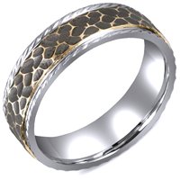 Item # M5755 - Hammered Antiqued Wedding Band