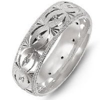 Item # M8277PD - Palladium Carved Diamond Wedding Band