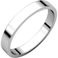 Item # N012503WE - 18K White Gold 3mm Wide Flat Wedding Band