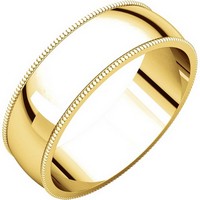 Item # N23886 - 14K Yellow Gold Milgrain Edge Plain Wedding Band