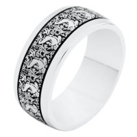 Item # R11011AG - Silver Verona Lace Wedding Band