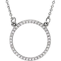 Item # S89833W - 14Kt White Gold Circle Pendant