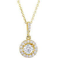 Item # S90982 - 14Kt Yellow Gold 0.50 Ct TW Halo Pendant