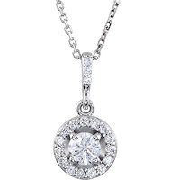 Item # S90982W - 14Kt White Gold, 0.50 Ct Tw Halo Pendant