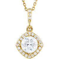 Item # S90984 - 14Kt Yellow Gold, 0.875 Ct Tw Halo Pendant