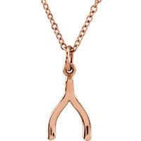 Item # S91479R - 14Kt Rose Gold Wishbone Pendant