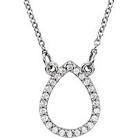 Item # S91543W - 14Kt White Gold Tear Drop Pendant
