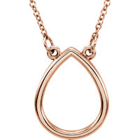 Item # S91546R - 14Kt Rose Gold Teardrop Necklace