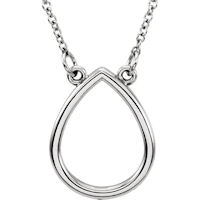Item # S91546W - 14Kt White Gold Teardrop Pendant