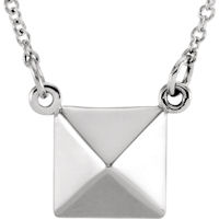 Item # S91553W - 14Kt White Gold Pyramid Pendant