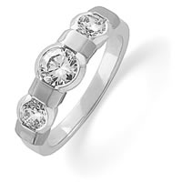 Item # ST120660W - 14K White Gold Three Diamonds Anniversary Band