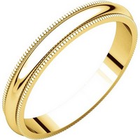 Item # TH23853 - 14K Gold 3mm Comfort Fit Milgrain Wedding Band